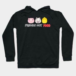 Friends Not Food Cute Farm Animals Funny Vegan Vegetarian Hoodie